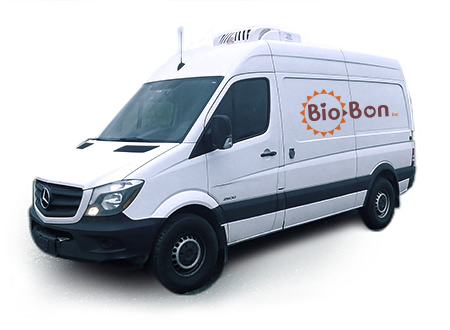 Camion de livraison pour les végé-pâté de Biobon